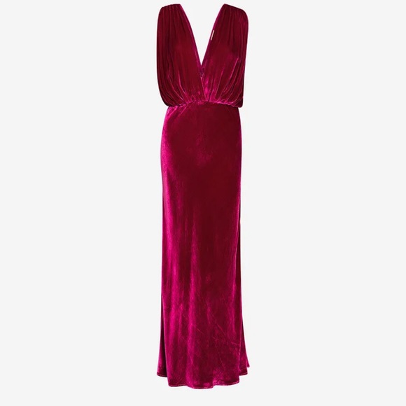 Mes Demoiselles magenta velvet dress. size 4. NWT. - Picture 8 of 11